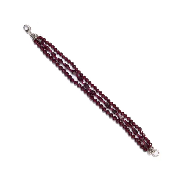 Bracciale a tre fili in Granato