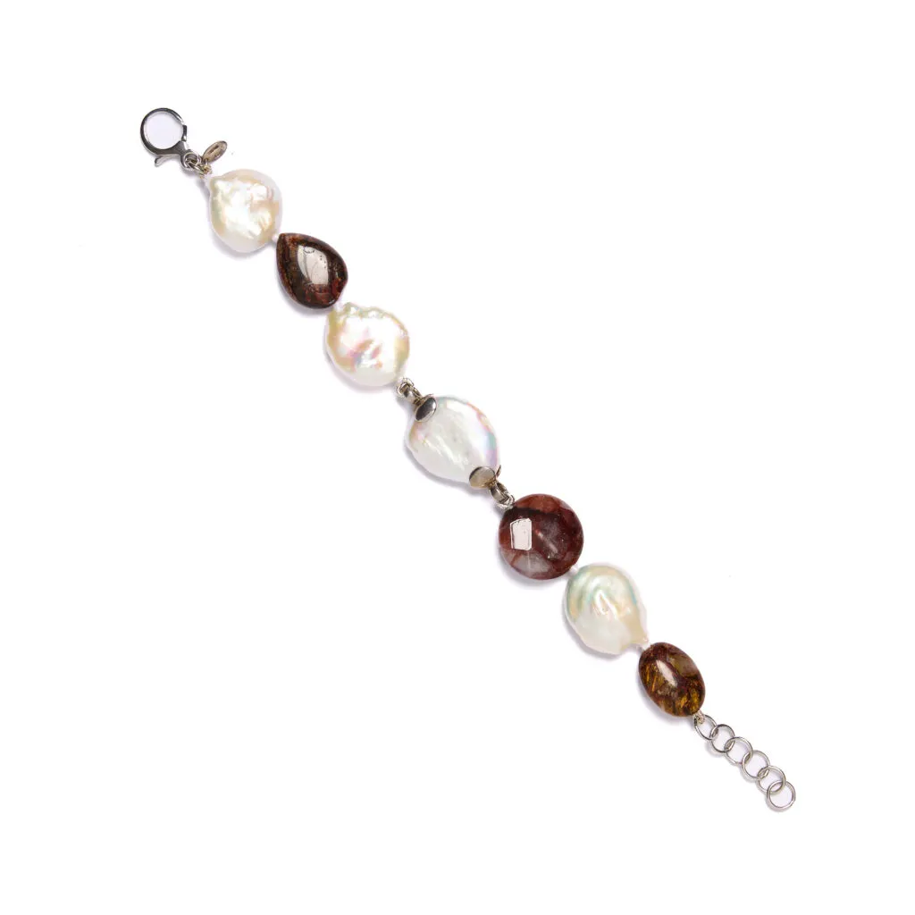 Bracciale infilato in Perle e Pietersite