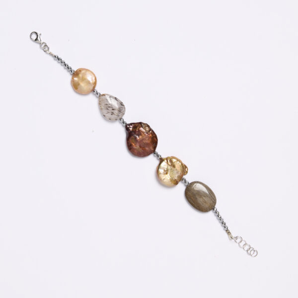 Bracciale infilato in Lodolite e Perle