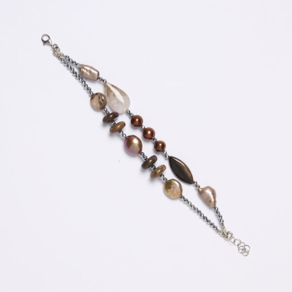 Bracciale infilato in Lodolite e Perle