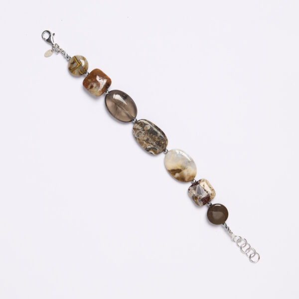Bracciale infilato in Quarzo Fumé e Agata Turitella