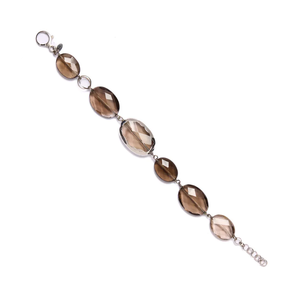 Bracciale rilegato in Quarzo Fumé Scontornato