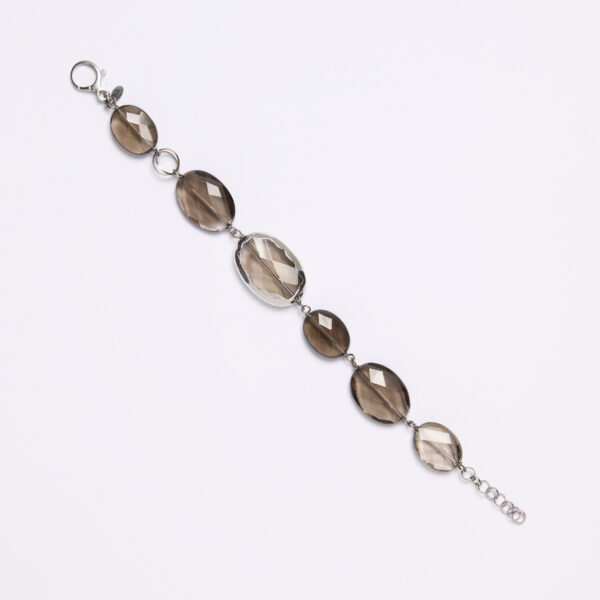 Bracciale rilegato in Quarzo Fumé Scontornato
