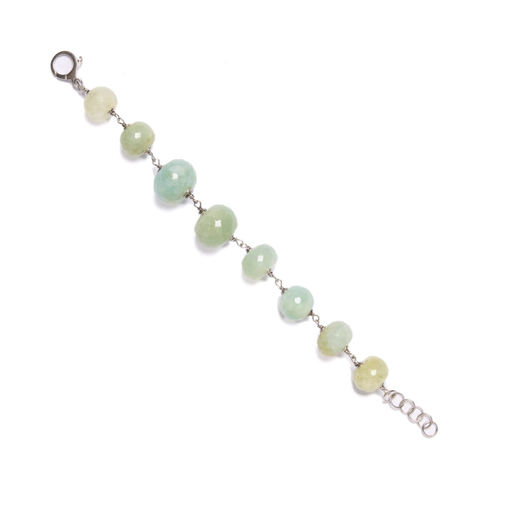 Bracciale rilegato in Acquamarina sfaccettata