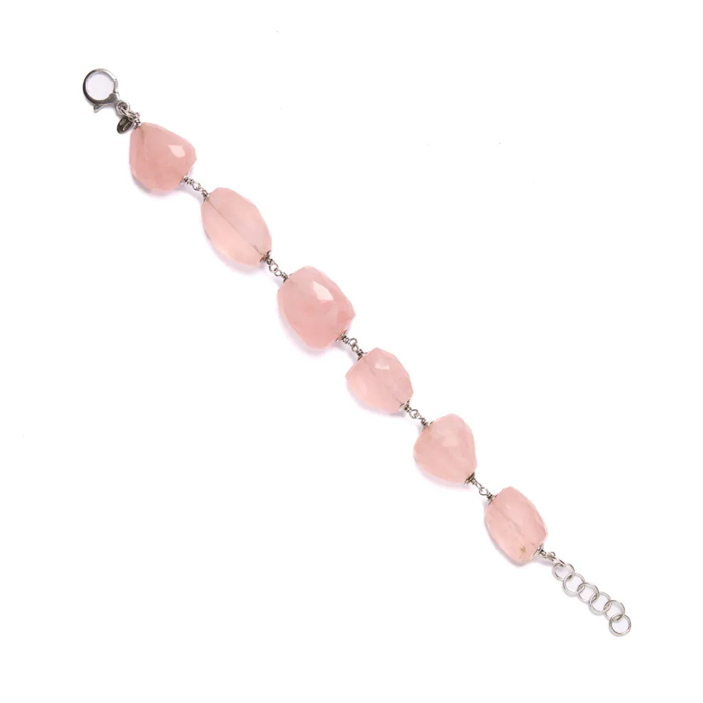 Bracciale rilegato in Quarzo Rosa