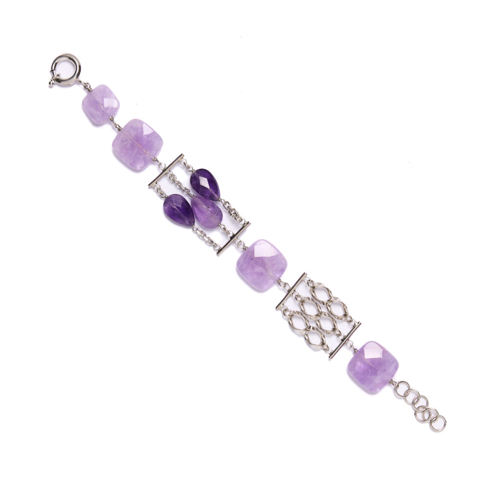 Bracciale rilegato in Ametista sfaccettata