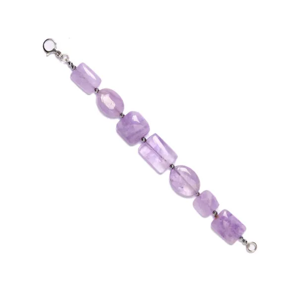 Bracciale infilato in Ametista ed Ematite