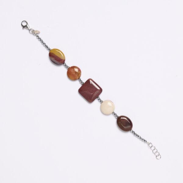 Bracciale infilato in Mokaite ed Ematite