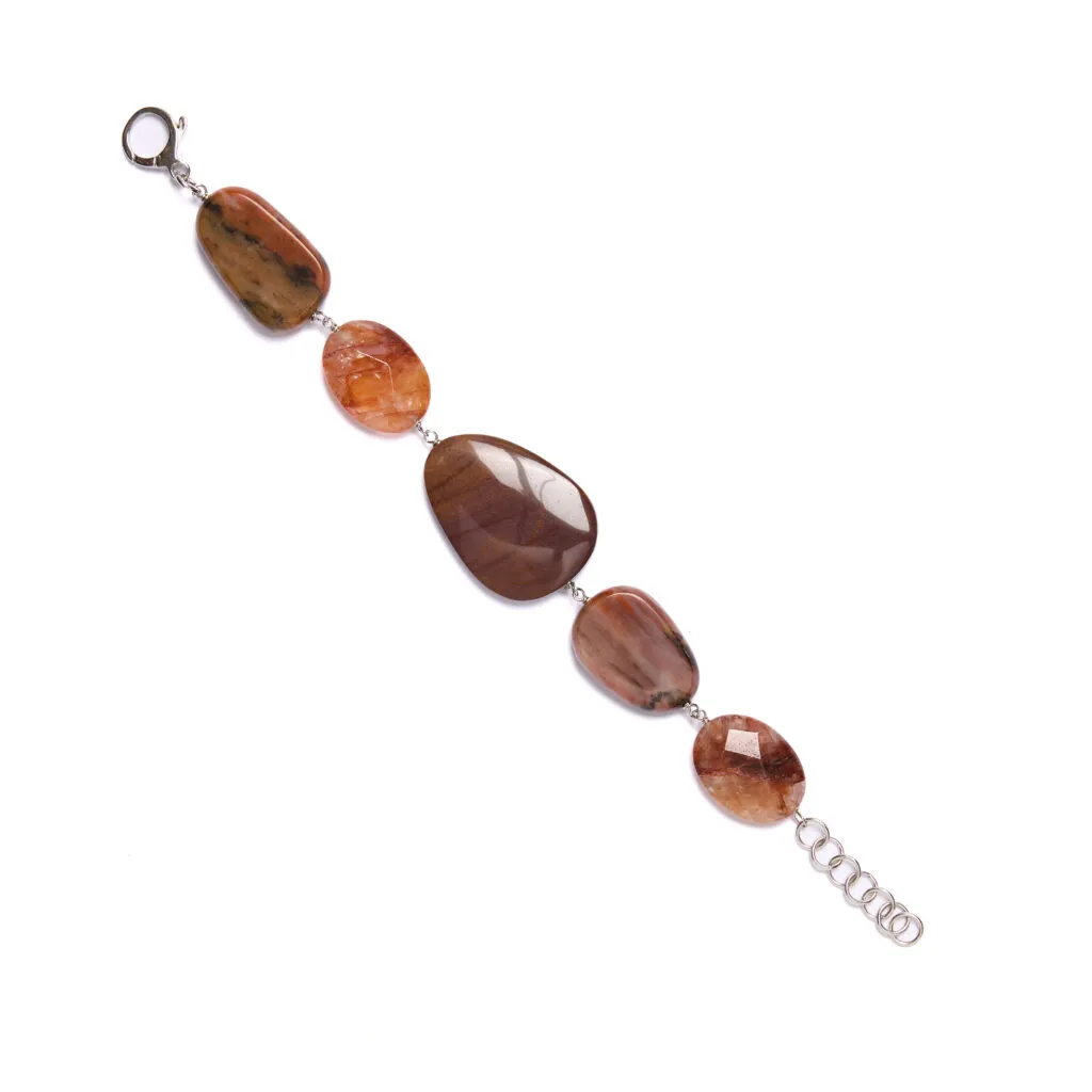 Bracciale in Diaspro e Quarzo Ematoide