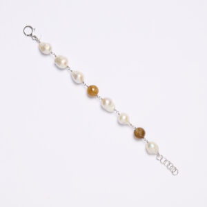 Bracciale rilegato in Perle e Quarzo Ematoide Giallo