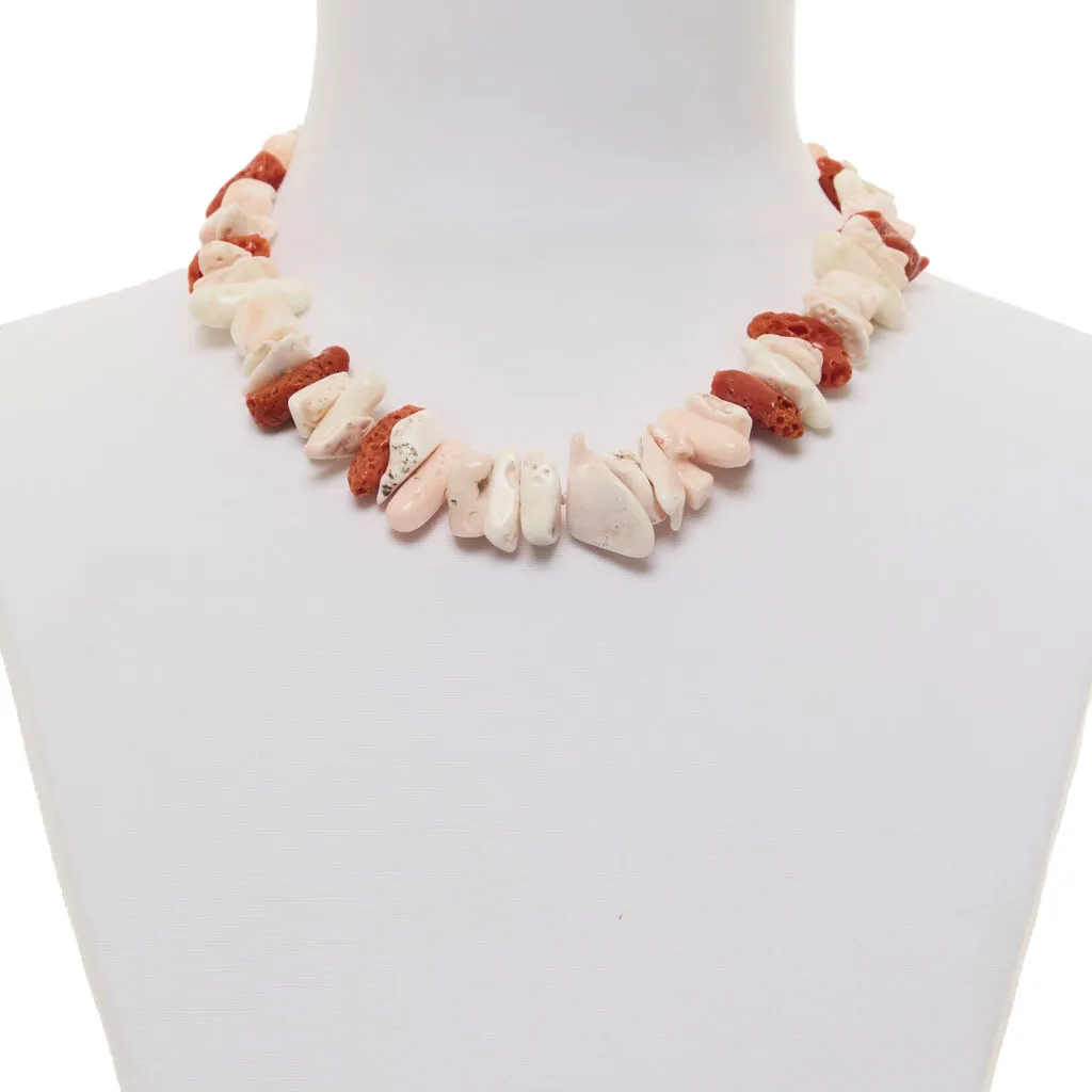 Collana in Corallo rosso e Pelle d'Angelo