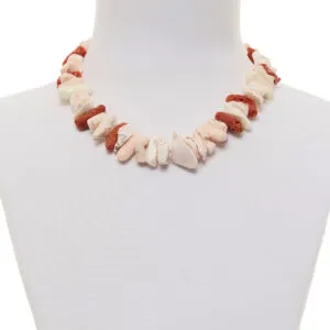 Collana in Corallo rosso e Pelle d'Angelo