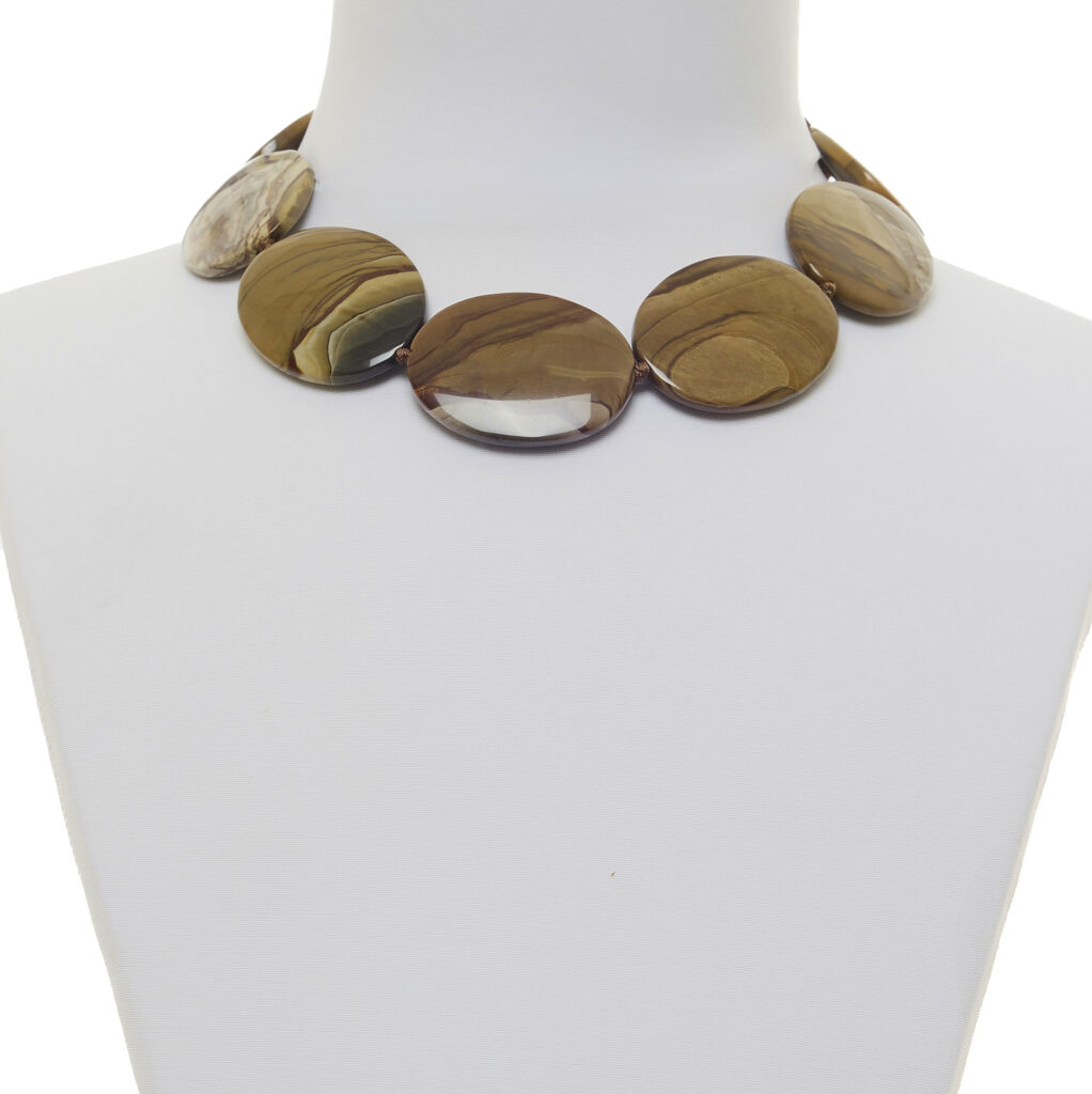 Collana corta in diaspro Landscape e Argento