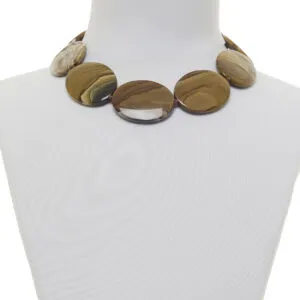 Collana corta in diaspro Landscape e Argento