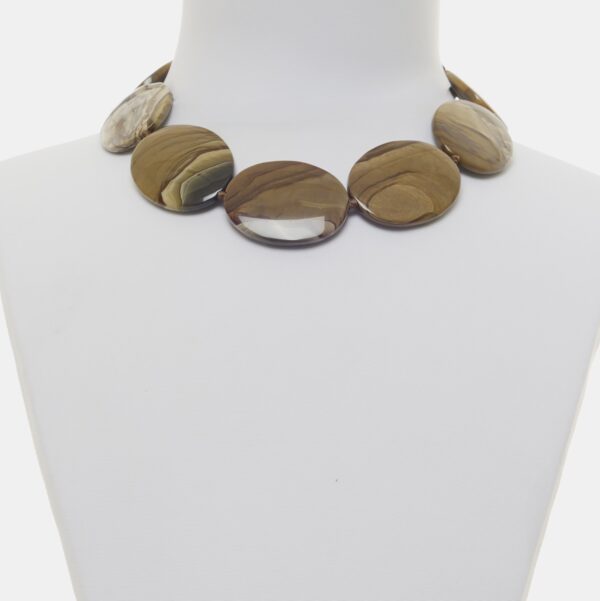 Collana corta in diaspro Landscape e Argento