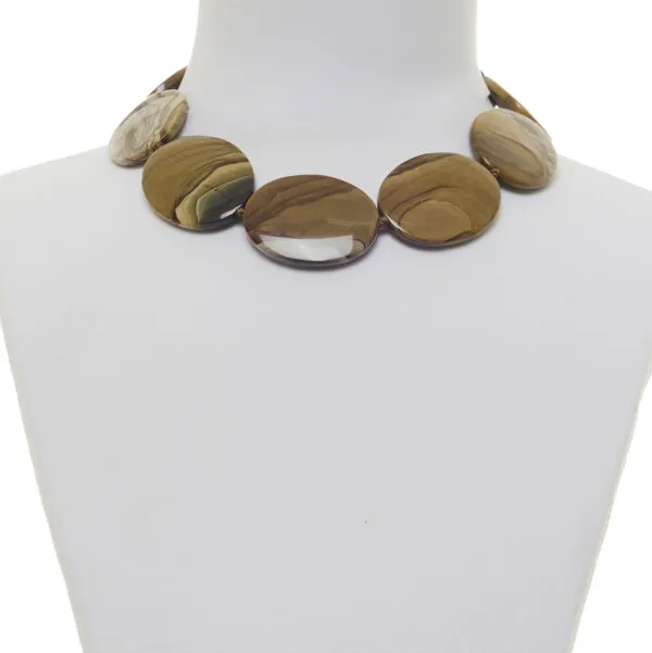 Collana corta in diaspro Landscape e Argento