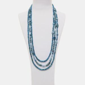 Collana Multifilo in Apatite ed Acquamarina