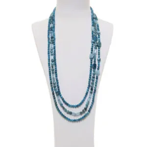 Collana Multifilo in Apatite ed Acquamarina