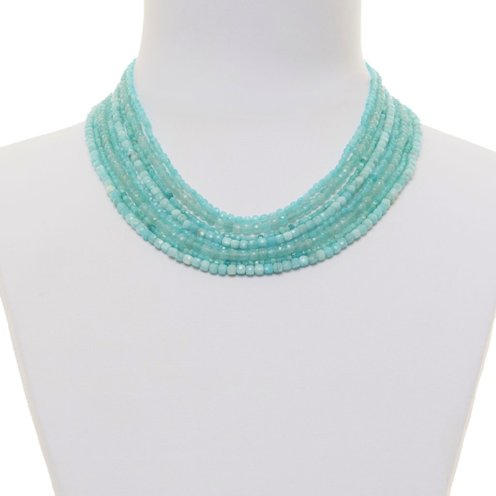 Collana multifilo in Amazzonite