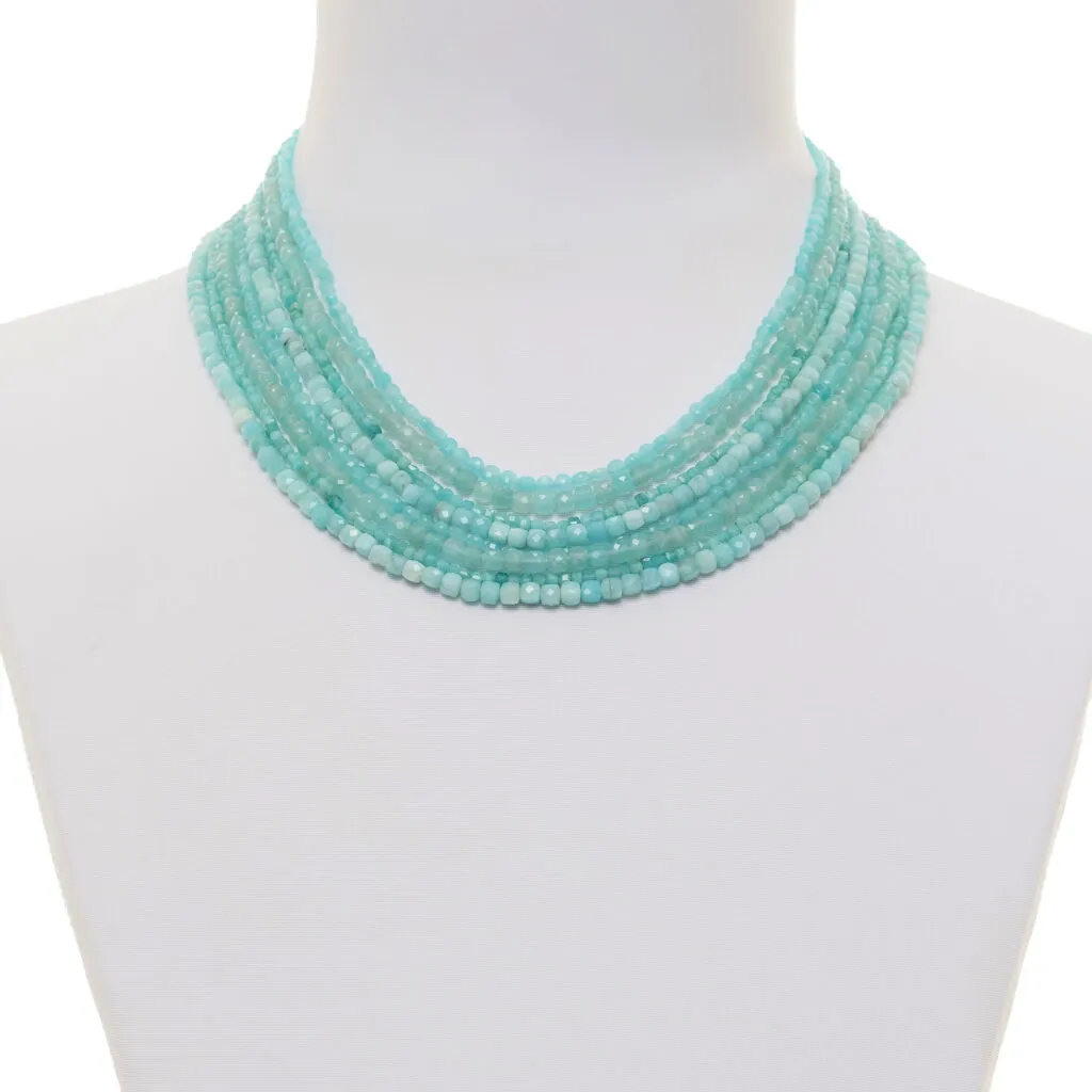 Collana multifilo in Amazzonite