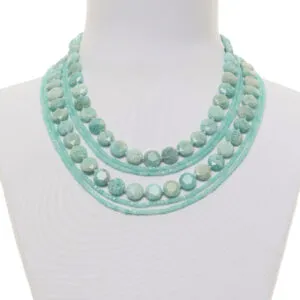 Collana multifilo in Amazzonite