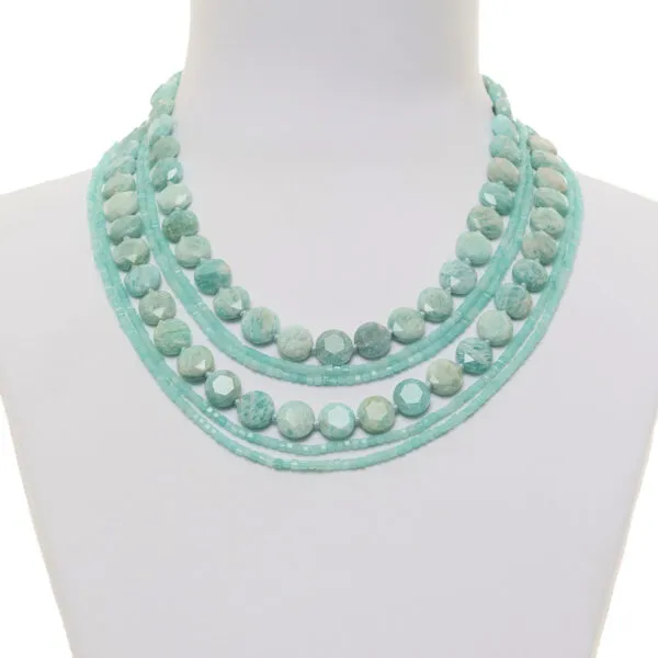 Collana multifilo in Amazzonite