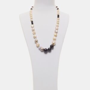 Collana in Perle e Granato a sfera liscia