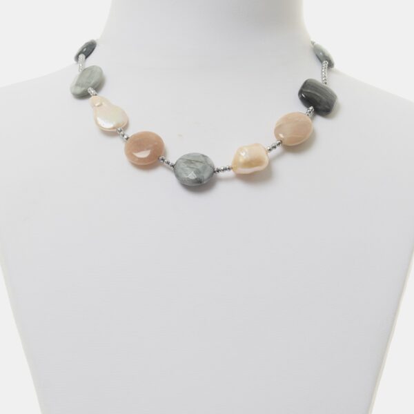 Collana in Perle, Occhio di Gatto e Pietra di luna