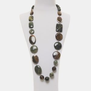 Collana in Diaspro Landscape ed Agata Salvia