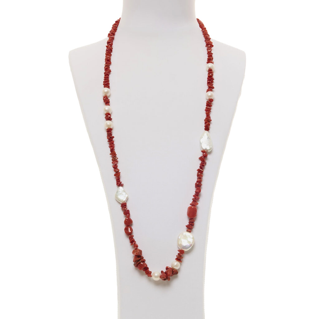 Collana in Corallo Rosso con Argento