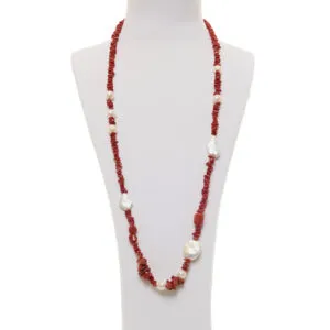 Collana in Corallo Rosso con Argento