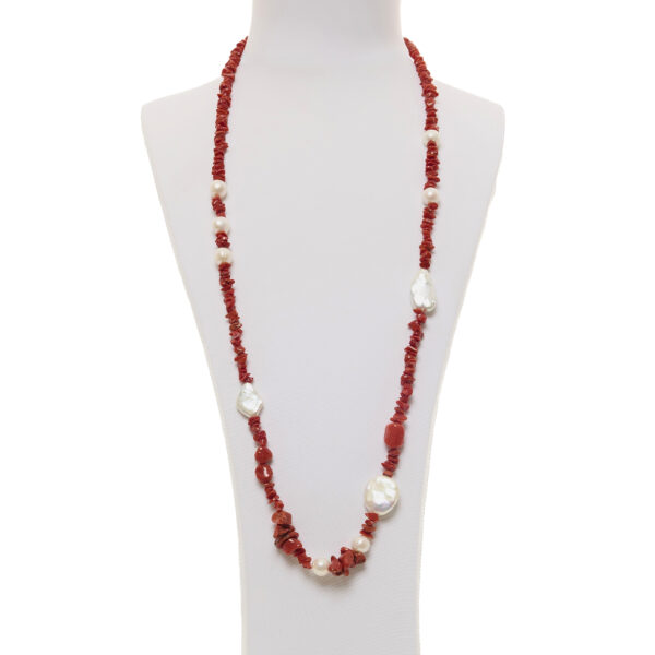 Collana in Corallo Rosso con Argento