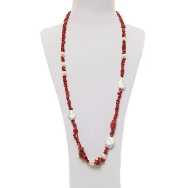 Collana in Corallo Rosso con Argento
