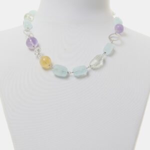 Collana in Acquamarina, Ametista e Citrino