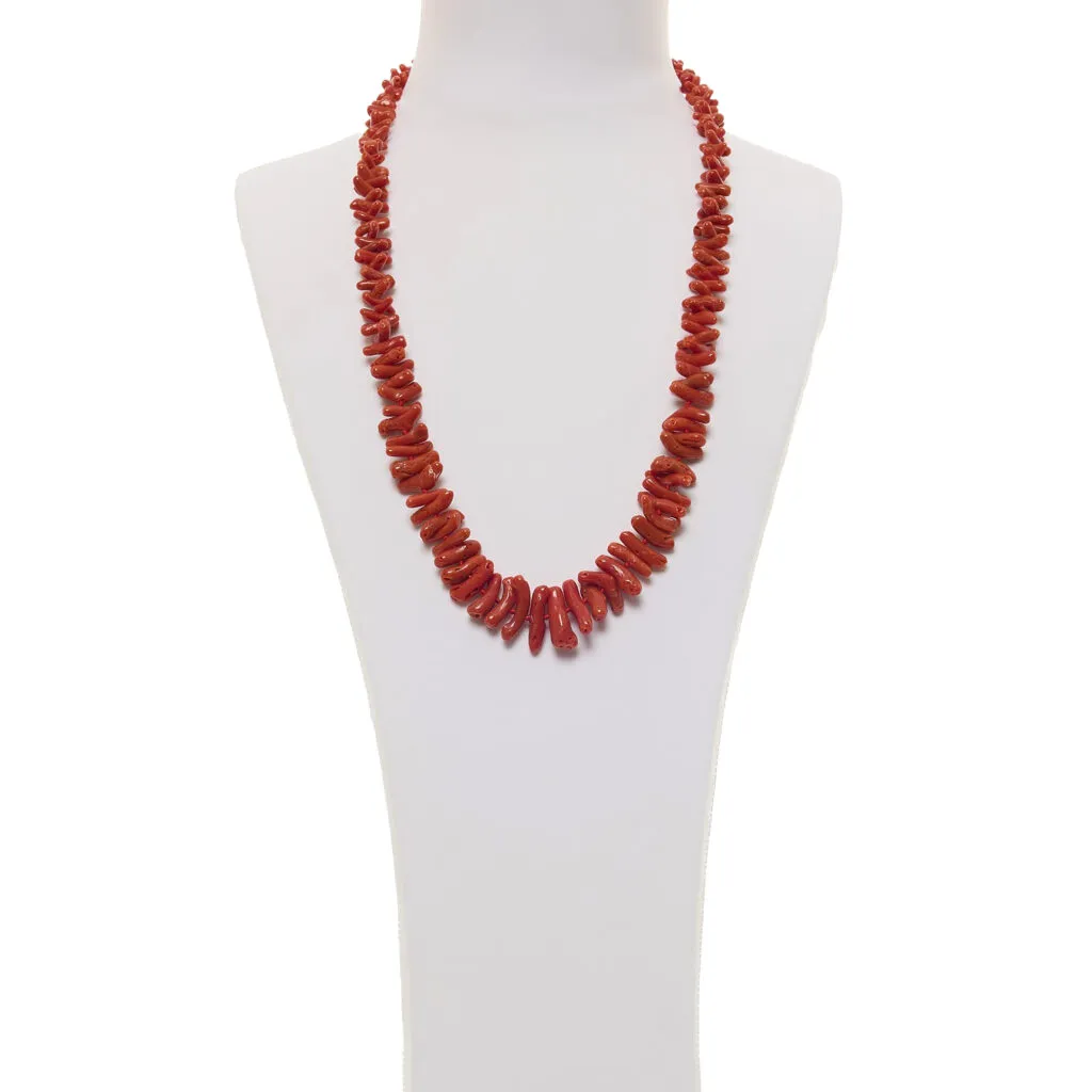 Collana in Corallo Rosso con Argento