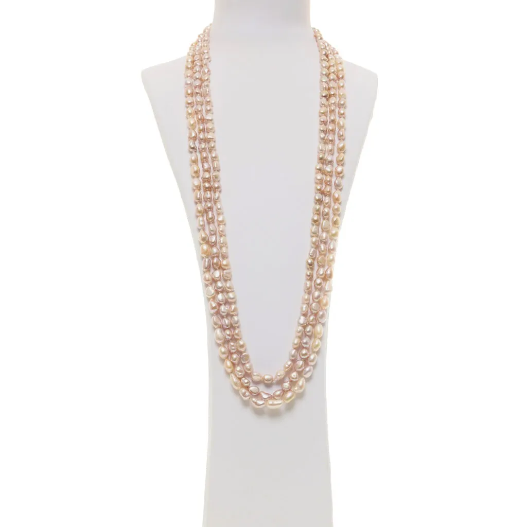 Collana multifilo in Perle di Fiume ed Argento