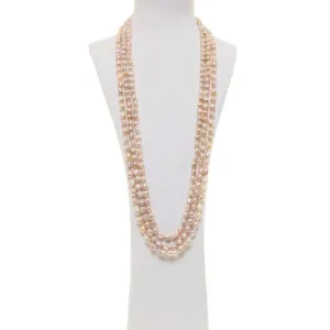 Collana multifilo in Perle di Fiume ed Argento