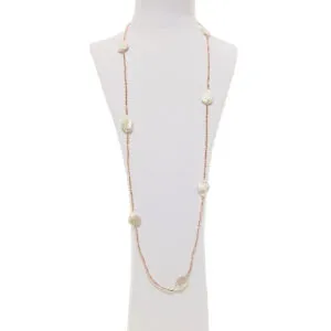 Collana in Perle piatte ed Ematite rosata
