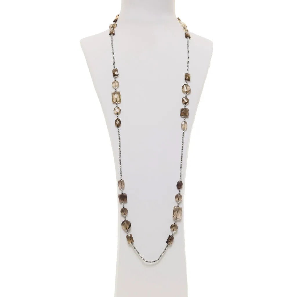 Rookkwarts ketting met hematiet