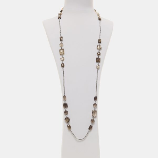Collana in Quarzo Fumé con Ematite