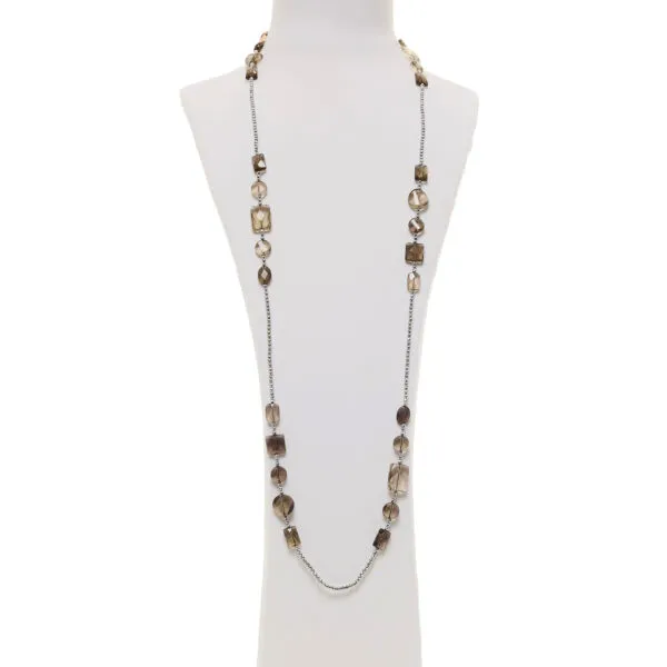 Collana in Quarzo Fumé con Ematite