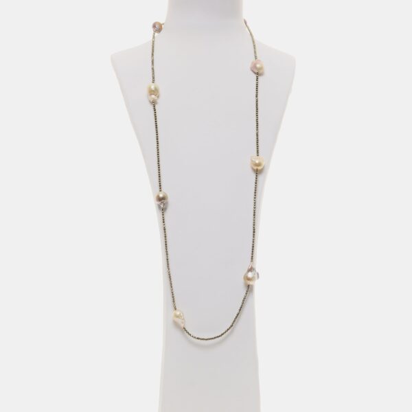 Collana lunga in Perle Barocche ed Ematite