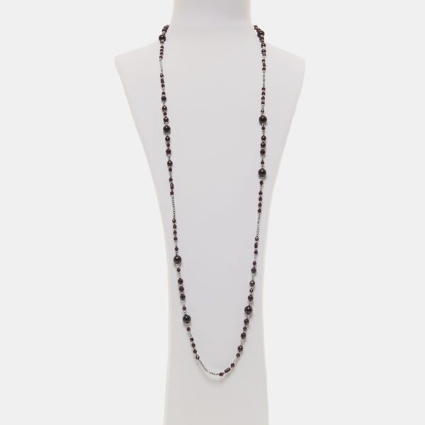 Collana in Granato ed Ematite Rodiata