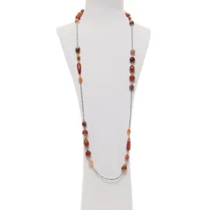 Collana in Agata e Corniola, Con Ematite
