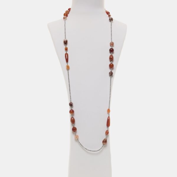 Collana in Agata e Corniola, Con Ematite