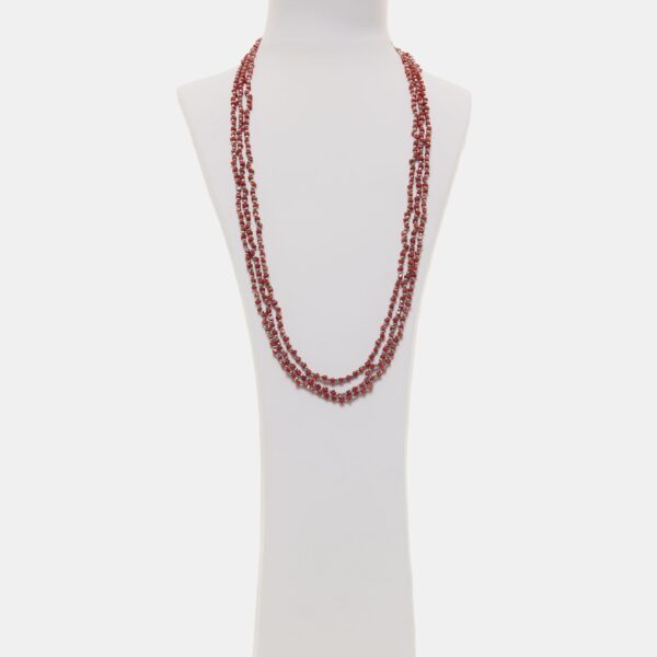 Collana multifilo in Corallo ed Ematite