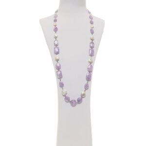 Collier d'améthyste et de perles avec hématite