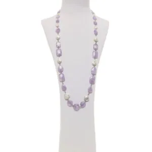 Collier d'améthyste et de perles avec hématite
