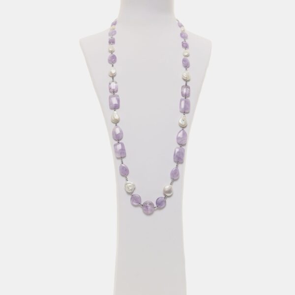 Collana in Ametista e Perle con Ematite