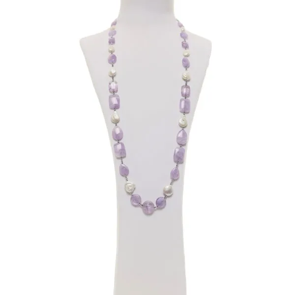 Collana in Ametista e Perle con Ematite